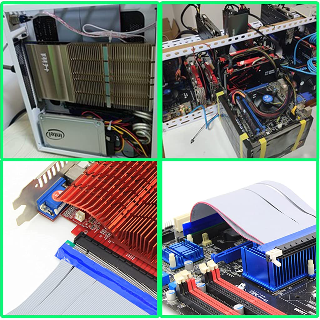 Eleboat® PCI-E Extender Cable PCIe 16x to 16x Flexible GPU Riser Adapter Card Extender Cable for Ethereum Mining ETH L=8inch (16X16) Eleboat® PCI-E Extender Cable PCIe 16x to 16x Flexible GPU Riser Adapter Card Extender Cable for Ethereum Mining ETH L=8inch (16X16)